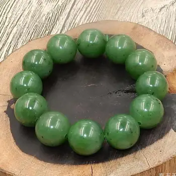 18mm Gamtos Green Jade Nefritas Apyrankė Vyrams, Moterims Gydymo Akmuo Fine Jewelry Originali Kinijos Hetian Vienas Bangle Apyrankės