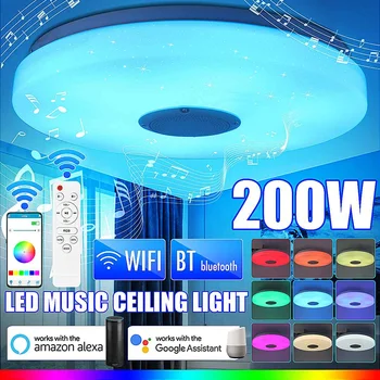200W WiFi Šiuolaikinės RGB LED Lubų Šviesos Namų apšvietimo APP 