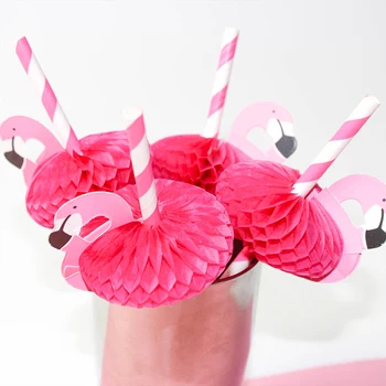 20PCS 3D Flamingo Geriamojo Šiaudelius Linksmų Kalėdų Dekoro Džiunglių Knyga Šiaudų Vasaros Baseinas Šalis Tiekia Vestuvių Dekoro Suaugusiųjų Nuotrauka 2