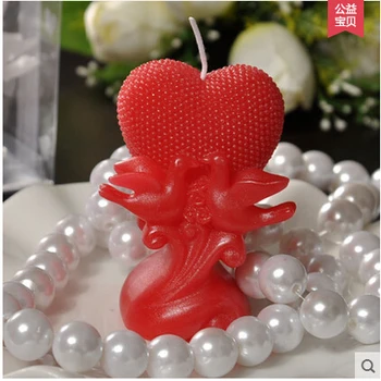 3D Vestuvių Žvakidė Silikono Muilo Pelėsių Širdies Formos Candlefondant Tortas Dekoravimo Įrankiai, Šablonai, Silikono Guma PRZY 001