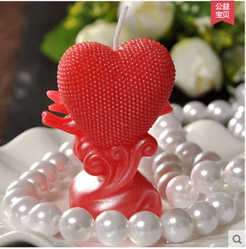 3D Vestuvių Žvakidė Silikono Muilo Pelėsių Širdies Formos Candlefondant Tortas Dekoravimo Įrankiai, Šablonai, Silikono Guma PRZY 001 Nuotrauka 2