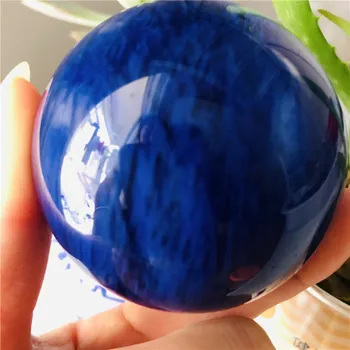5-6cm natūralus kvarco kristalų mėlyna lydymosi krištolo rutulį rankdarbių kambarį apdaila+ medienos laikiklis