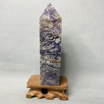 507g Sphalerite Geode Šešiakampe Pagoda Obeliskas Violetinės Dryžuotos Brangakmenio Kristalų ir Akmenų Gydomųjų Raganavimas 