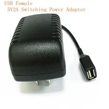 5V2A impulsinis maitinimo adapteris 5v2a kelvedžio, jungiklis lankomumo mašina maitinimo adapteris USB moterų galvos