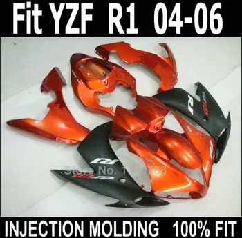 ABS plastiko purvasargiai už Yamaha injekcijos litų YZF R1 2004 2005 2006 oranžinė juoda lauktuvės rinkinys YZFR1 04 05 06 NV41