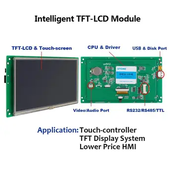 AKMENS 3.5 Colių HMI TFT LCD Ekranas Modulis su RS232/RS485 Sąsaja+Programinė įranga, naudojami pramonėje Nuotrauka 2