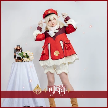 Anime! Genshin Poveikio Klee Žaidimas Kostiumas Puikus Lolita Dress Vienodas Cosplay Kostiumas Helovinas Šalis Apranga Moterims