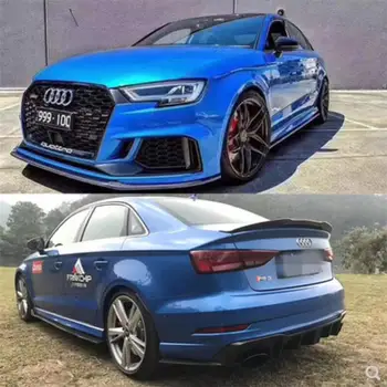 Aukštos Kokybės Anglies Pluošto priekinis lip Skaldymo + galinis difuzorius + slenksciai raštas Už Audi RS3 2017 2018 2019 2020