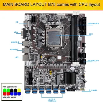 B75 12 Kortelę GPU BTC Kasybos Plokštė+G640 CPU+Terminis Tepalas+Switch Kabelis 12XUSB3.0(PCIE) Lizdą LGA1155 DDR3 RAM MSATA Nuotrauka 2