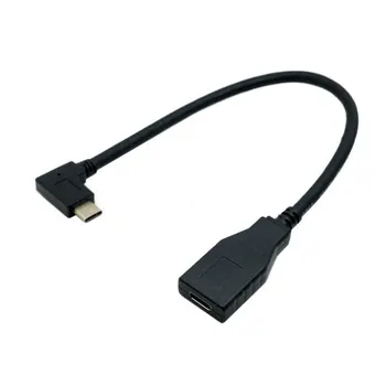 CY Zihan 90 Laipsnių Dešinę Kampu USB-C USB 3.1 C Tipo Vyrų ir Moterų Pratęsimo Duomenų Kabelis Aukštos Kokybės Planšetinį kompiuterį 20cm