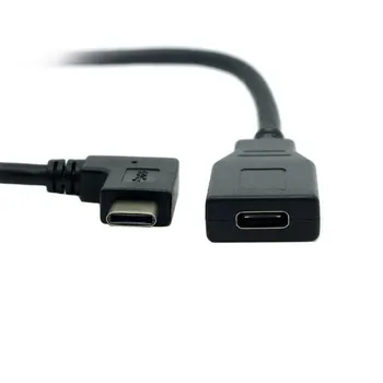 CY Zihan 90 Laipsnių Dešinę Kampu USB-C USB 3.1 C Tipo Vyrų ir Moterų Pratęsimo Duomenų Kabelis Aukštos Kokybės Planšetinį kompiuterį 20cm Nuotrauka 2