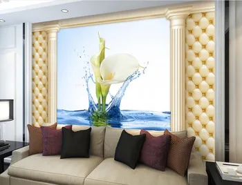 Calla Romos skiltyje diamond flexpack 3D Tapetai,viešbutis, restoranas, gyvenamasis kambarys su sofa-lova, tv sienos miegamajame 3d freskos papel de parede Nuotrauka 2