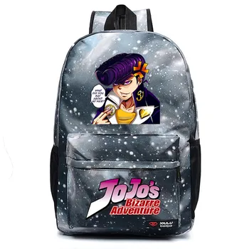 Kuprinė Anime JoJo ' s Bizarre Adventure Drobės Kuprinę Packsack Atsitiktinis Aukštos Kokybės Teenger Unisex Studentų Kelionės Nešiojamojo kompiuterio Krepšys Nuotrauka 2