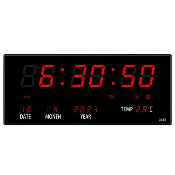 LED Amžiną Kalendorių Elektroninis Skaitmeninis Laikrodis Sieninis Laikrodis Žadintuvas Valandos Chiming Temperatūra Stalo Laikrodžiai, Namų Biuro Raudona
