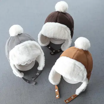 Lauko Žiemą, Rudenį, Šiltas Baby Berniukas ir Mergaitė Žiemos Skrybėlę Vaikų Ausų Apsaugos Bžūp Beanie Skrybėlių Šiltas
