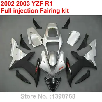 Liejimo purvasargiai, skirtas Yamaha YZF R1 02 03 sidabro juoda kėbulo dalys lauktuvės rinkinys YZFR1 2002 2003 BC41