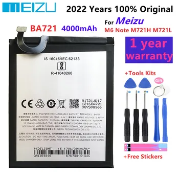 MEIZU 4000mAh BA721 100% Originalią Bateriją Už Meizu M6 Pastaba M721H M721L Mobiliojo Telefono Baterijas