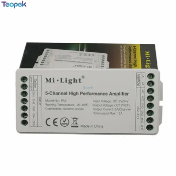 MiBoxer PA5 5 Kanalų Aukštos kokybės LED Stiprintuvo DC12-24V 15A, Skirtas RGB RGBW RGBWW RGB+BMT Led Šviesos Juostelės