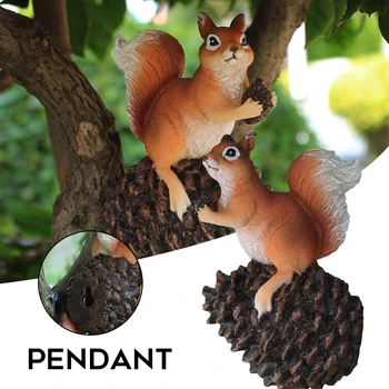 Modeliavimo Voverė Medyje, Montuojamas Ornamentu Mielas Dervos Gyvūnų Figūrėlės Sode Kieme HANW88