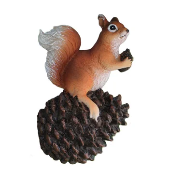 Modeliavimo Voverė Medyje, Montuojamas Ornamentu Mielas Dervos Gyvūnų Figūrėlės Sode Kieme HANW88 Nuotrauka 2