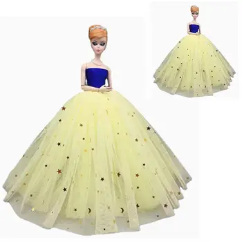 Mėlynas Geltonas Mėnulis, Žvaigždės China Vestuvių Suknelės, 1/6 BJD Doll Drabužius Barbie Drabužių Komplektus Suknelė 11.5