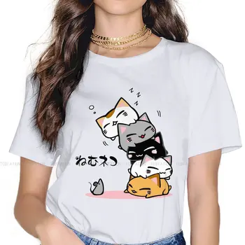 NEKO UH-OH Kawaii Merginos, Moterys T-Shirt Kačių Mylėtojas 5XL Blusas Harajuku Atsitiktinis Trumpas Rankovės Derliaus Negabaritinių Viršūnės
