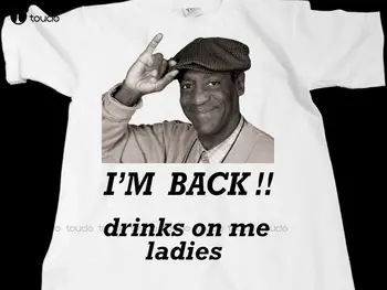 Naujas Bill Cosby-I ' m Back-Gėrimų Mane Marškinėliai Medvilniniai Marškinėliai, S-5Xl