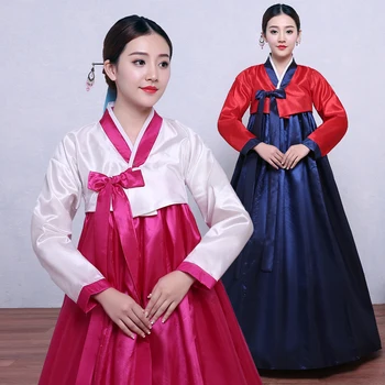 Naujas Korėjiečių Tradicinių Drabužių Suknelė Moterims Rūmuose Princesė Etapo Rezultatus Kostiumas Moterų Spalvotų Hanbok Viršuje, Sijonas Rinkiniai