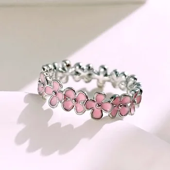 Naujas Paprastas Mados Vario Žiedas, Pink Gėlių Lašėti Alyva Žiedas Moterų Romantiška Vestuvių Pasiūlymas Grupė
