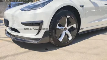 Nekilnojamojo Anglies Pluošto Priekinis Bamperis Smakrą, Lūpų spoileris už Tesla Model3 2019-2020 Modelis 3 Automobilių Stilius Nuotrauka 2