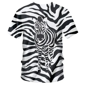 OGKB Tshir Naujų Zebra stripes O Kaklo T-shirt Didelio dydžio laisvalaikio 3D Spausdinimo Asmenybės Prarasti Fitneso Treniruotės Tee Marškinėliai Nuotrauka 2