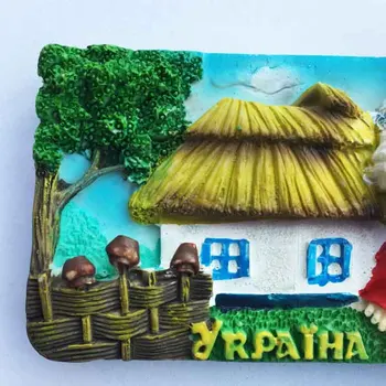 QIQIPP Ukrainos Liaudies Užsakymą Keramikos trimatis Kraštovaizdžio Turistų Suvenyrų Magnetas Šaldytuvas Magnetas Nuotrauka 2