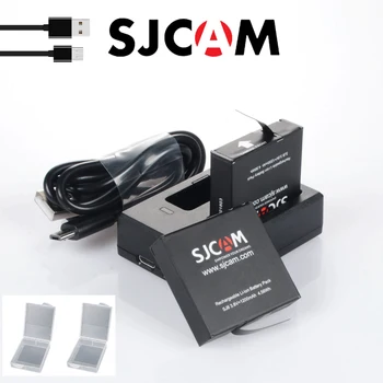 SJCAM SJ8000 Pro Baterijos 2vnt Baterijas + Dual USB Įkroviklis Li-ion Baterija SJCAM SJ8000 SJ6000 SJ7000 Star Veiksmo Kameros