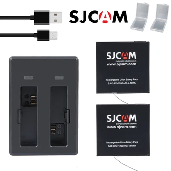 SJCAM SJ8000 Pro Baterijos 2vnt Baterijas + Dual USB Įkroviklis Li-ion Baterija SJCAM SJ8000 SJ6000 SJ7000 Star Veiksmo Kameros Nuotrauka 2