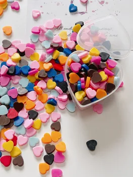 Saldus Imituoti Širdies Šokolado Saldainiai Spalva Mielas Miniatiūriniai Priedai Netikras Maistas Namo Apdaila Plastikinių Amatų #DIY022 Nuotrauka 2