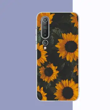 Saulėgrąžų Gėlių Gėlių Telefono dėklas Samsung S21 A10 už Redmi Pastaba 7 9 Huawei P30Pro Garbę 8X 10i dangtis Nuotrauka 2