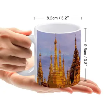 Shwedagon Pagoda Yangon Kavos Puodeliai, Animacinių Filmų Stiliaus, Arbata, Kavos Puodelis Puodelis Gimtadienio Dovana Surinkimo Birmos Shwedagon Pagoda Azijos Aukso T Nuotrauka 2