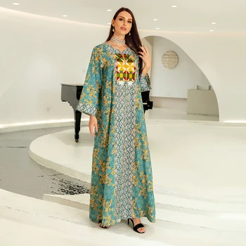 Siuvinėjimo Dubajus Turkijos Medvilnės Abaja Musulmonų Moterims 2022 Žakardo Pagal Femme Saudo Arabija Vakarą Abaja Suknelė Kaftan Maroko