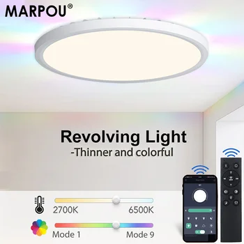 Ultra plonas LED Lubų Šviesos APP Nuotolinio Valdymo 28W RGB Atnaujinamos Atsižvelgiant Smart Lubų Lempa Namų dekoro