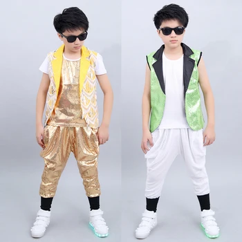 Vaikų Hip-Hop Kostiumai China Etapo Komplektus Berniukai Gatvės Šokių Drabužius Džiazo Spektaklis Vaikams Gimtadienio Dėvėti DN4978
