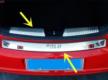 Volkswagen Polo 2011-2018 Aukštos kokybės nerūdijančio plieno bagažo skyriaus slenksčio Guard plokštė Anti-scratch apsauga, automobilių reikmenys
