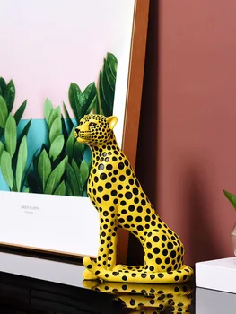 Šiaurės šalių Meno Namų Dekoro Leopard Statula Svetainės Apdailos Namų Dervos Amatų Skulptūrų Kūrybos Namų Reikmenys, Gyvūnų figūrėlės