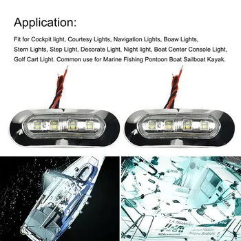 Šviesos diodų (LED) Žibintai Jūrų 12V-24V 4x Aksesuarų Salono Denio Mandagumo Žibintai Laiptų Takas Vandeniui 1.5 W Patvarus